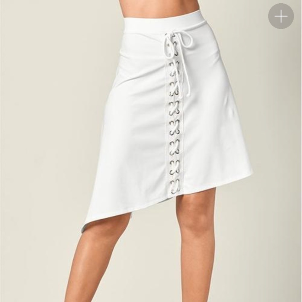 Venus white lace up skirt
